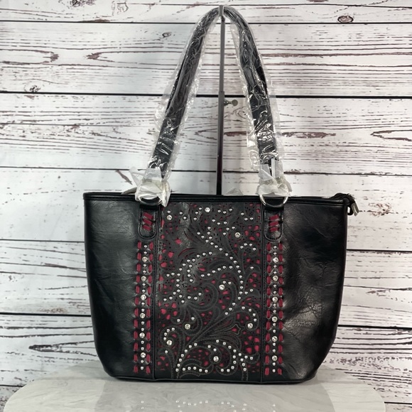 Montana West Cut-Out Collection Concealed Carry Tote + Wallet - Picture 3 of 9